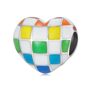 Checkered Heart Charm | EN