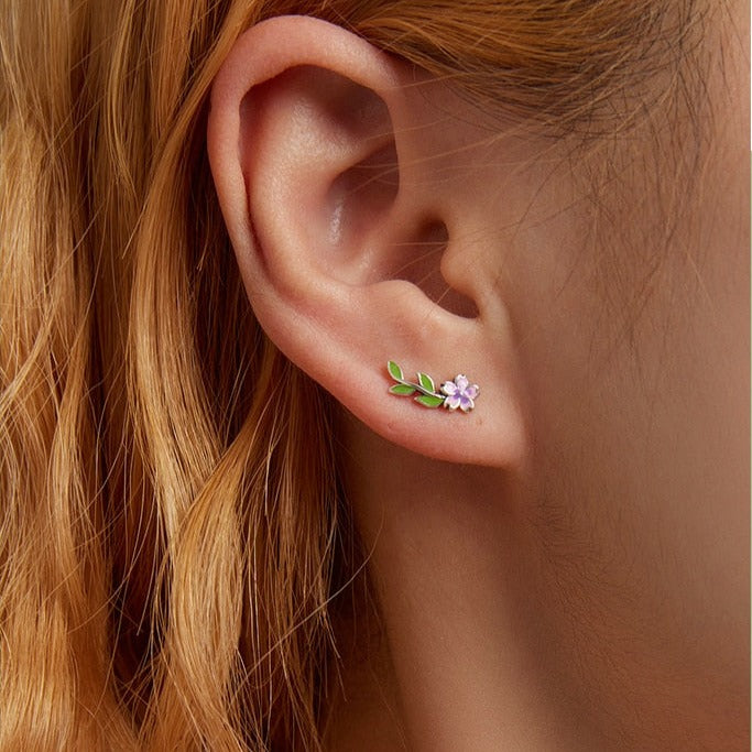 Leaf & Flower Earrings