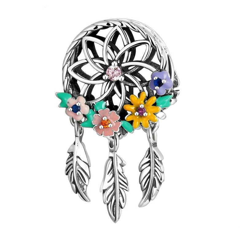 Flower Power Dreamcatcher Dangle Charm | CZ EN