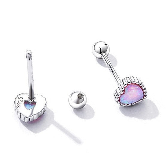 Opal Heart Earrings