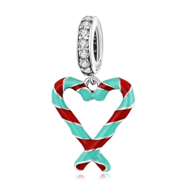Christmas Candy Cane Dangle Charm | CZ EN