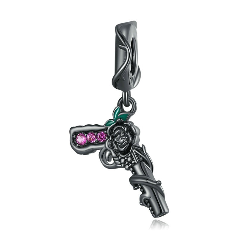 Black Pistol Dangle Charm | CZ EN