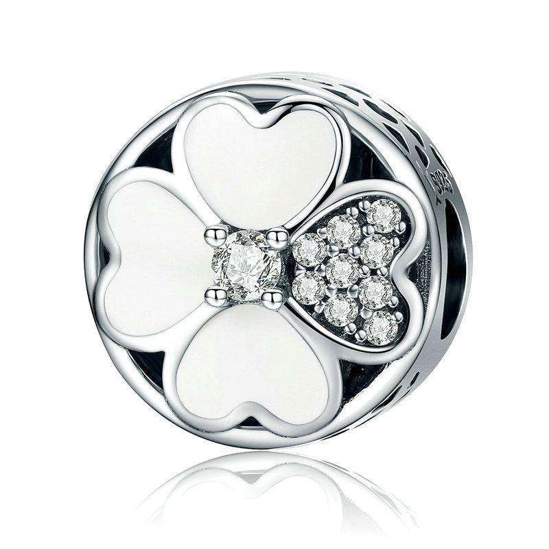 Pandora Compatible 925 sterling silver Heart-Shaped Petals of Love Clover Charm From CharmSA Image 1