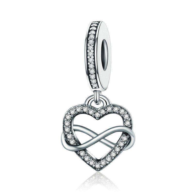 Pandora Compatible 925 sterling silver Endless Love Infinity Heart Dangle Charm From CharmSA Image 1