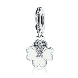 Pandora Compatible 925 sterling silver Heart Petals Clover Dangle Enamel Charm From CharmSA Image 1