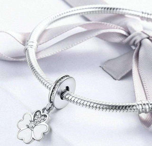 Pandora Compatible 925 sterling silver Heart Petals Clover Dangle Enamel Charm From CharmSA Image 3