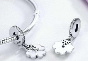 Pandora Compatible 925 sterling silver Heart Petals Clover Dangle Enamel Charm From CharmSA Image 2