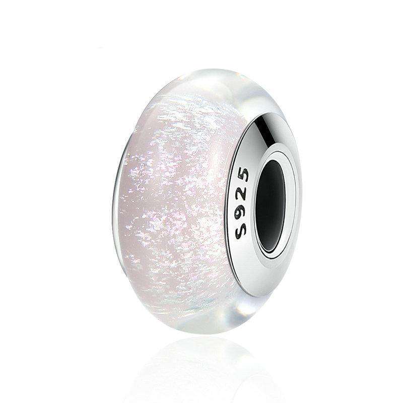 Pandora Compatible 925 sterling silver White Pattern European Murano Glass Charm From CharmSA Image 1