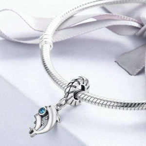 Pandora Compatible 925 sterling silver Dolphins Story with Blue  CZ Charm From CharmSA Image 3