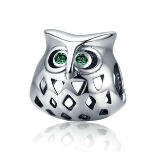 Pandora Compatible 925 sterling silver Lovely Owl Openwork Clear CZ Animal Charm From CharmSA Image 1