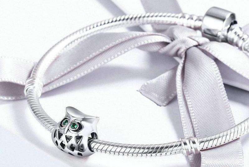 Pandora Compatible 925 sterling silver Lovely Owl Openwork Clear CZ Animal Charm From CharmSA Image 2