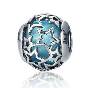 Pandora Compatible 925 sterling silver Shimmering Star Openwork Blue Charm From CharmSA Image 1