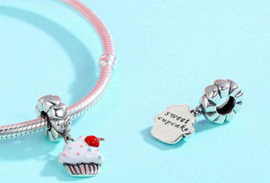 Pandora Compatible 925 sterling silver Sweet Cherry Cream Cupcake Charm From CharmSA Image 3