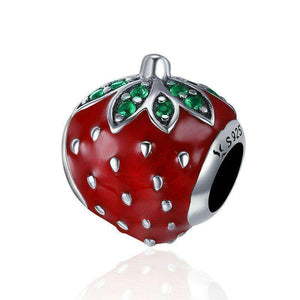 Pandora Compatible 925 sterling silver Sweet Strawberry Red Enamel Charm From CharmSA Image 1