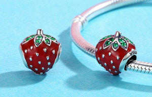 Pandora Compatible 925 sterling silver Sweet Strawberry Red Enamel Charm From CharmSA Image 3