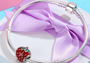 Pandora Compatible 925 sterling silver Sweet Strawberry Red Enamel Charm From CharmSA Image 2