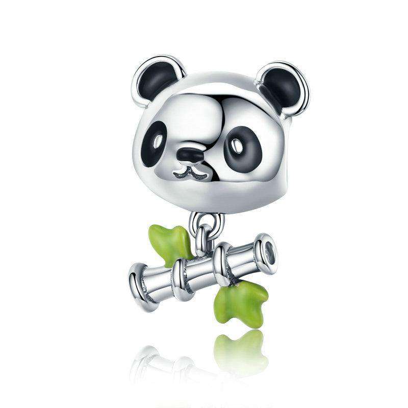 Pandora Compatible 925 sterling silver Lovely Bamboo &amp; Panda Animal Charm From CharmSA Image 1