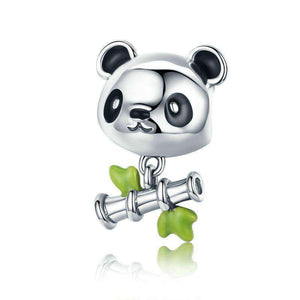 Pandora Compatible 925 sterling silver Lovely Bamboo & Panda Animal Charm From CharmSA Image 1