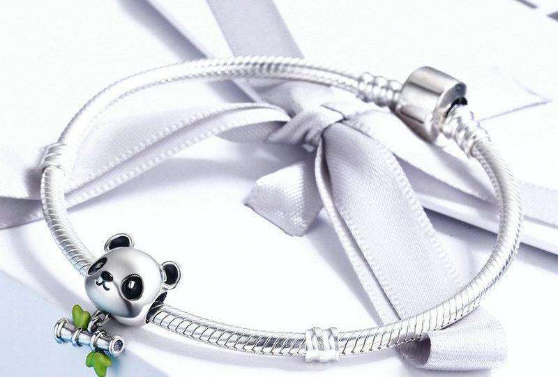 Pandora Compatible 925 sterling silver Lovely Bamboo &amp; Panda Animal Charm From CharmSA Image 2