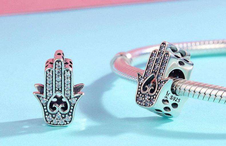 Pandora Compatible 925 sterling silver Good Luck Hand Of Fatima Charm From CharmSA Image 2