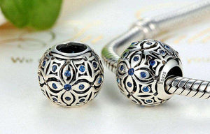 Pandora Compatible 925 sterling silver Blue CZ Flower Charm From CharmSA Image 2