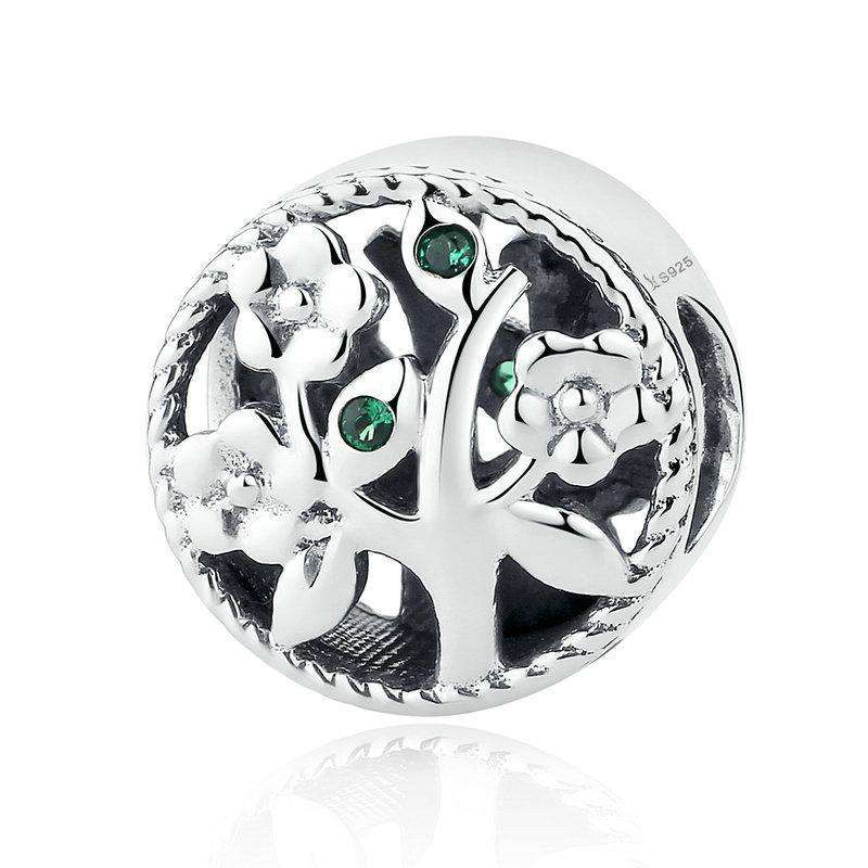 Pandora Compatible 925 sterling silver Tree of Life Green CZ Charm From CharmSA Image 1