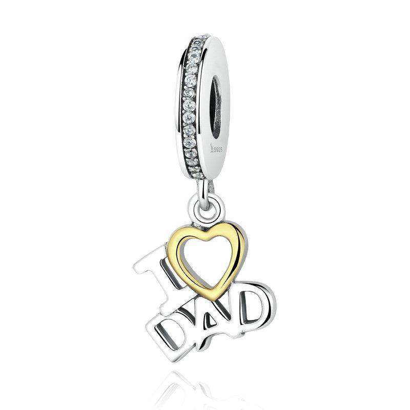 Pandora Compatible 925 sterling silver I Love DAD Love Heart Charm From CharmSA Image 1