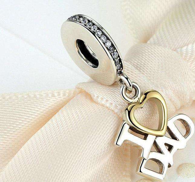 Pandora Compatible 925 sterling silver I Love DAD Love Heart Charm From CharmSA Image 2