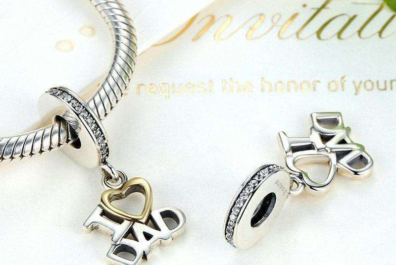 Pandora Compatible 925 sterling silver I Love DAD Love Heart Charm From CharmSA Image 3