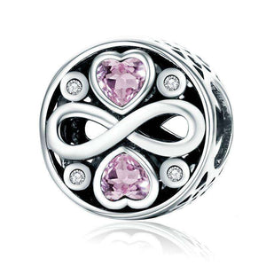 Pandora Compatible 925 sterling silver Infinity Love Pink Heart CZ Charm From CharmSA Image 1