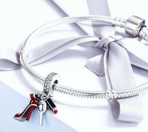 Pandora Compatible 925 sterling silver Women Shoes, Mirror Makeup Enamel Charm From CharmSA Image 2