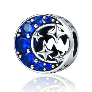 Pandora Compatible 925 sterling silver Blue Star & Moon Legend Clearly CZ Charm From CharmSA Image 1