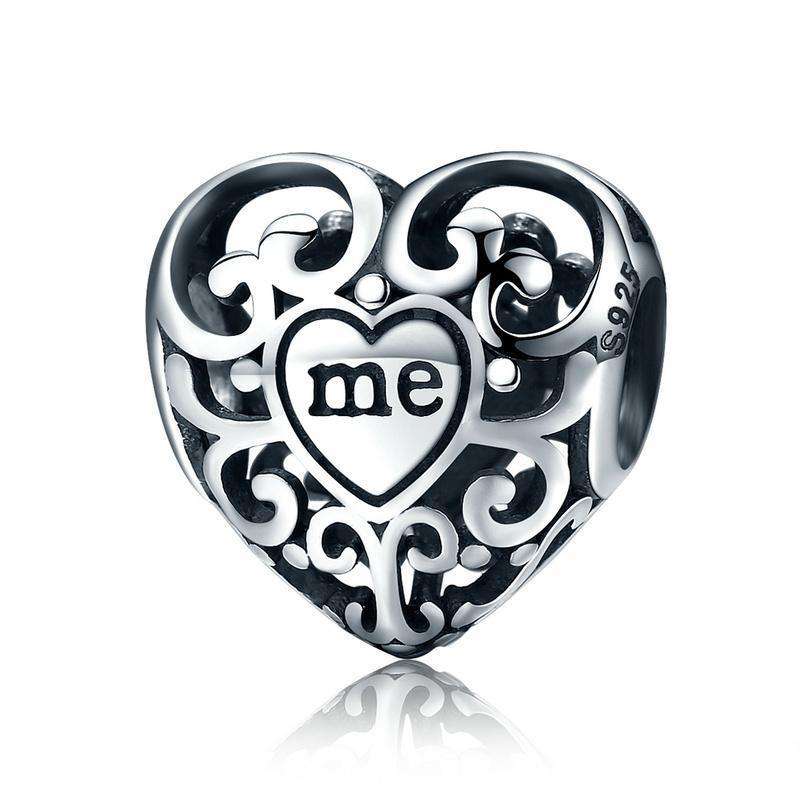 Pandora Compatible 925 sterling silver Openwork You &amp; Me Flower Leaf Charm From CharmSA Image 1