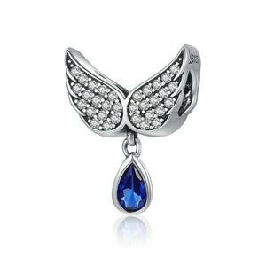 Pandora Compatible 925 sterling silver Angel Wings Feather Blue Charm From CharmSA Image 1