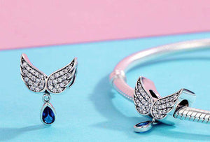 Pandora Compatible 925 sterling silver Angel Wings Feather Blue Charm From CharmSA Image 3