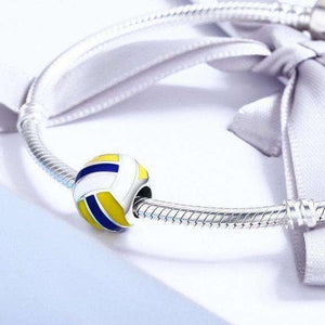 Pandora Compatible 925 sterling silver Sport Ball Volleyball Enamel Charm From CharmSA Image 3