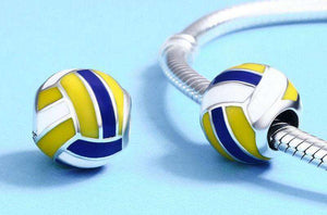 Pandora Compatible 925 sterling silver Sport Ball Volleyball Enamel Charm From CharmSA Image 2