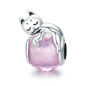 Pandora Compatible 925 sterling silver Cute Cat CZ Charm From CharmSA Image 1