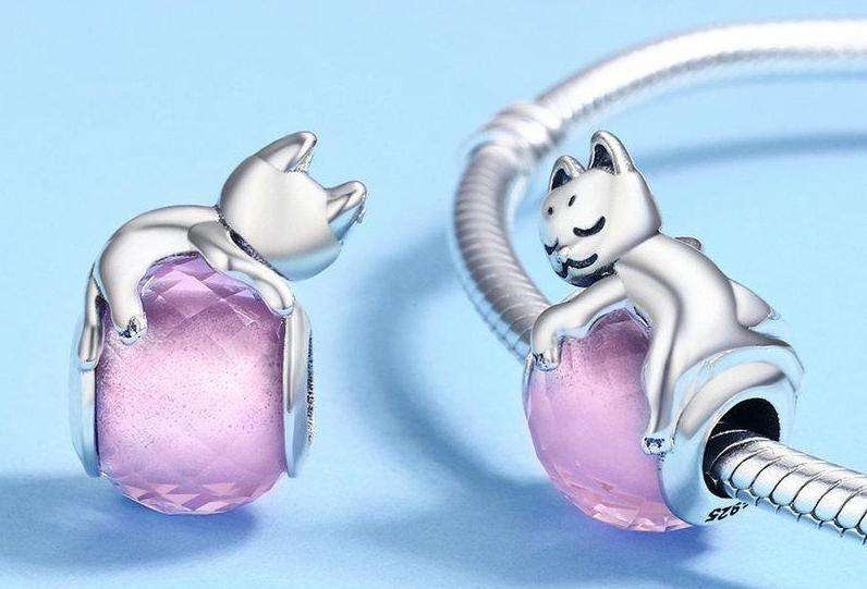 Pandora Compatible 925 sterling silver Cute Cat CZ Charm From CharmSA Image 2