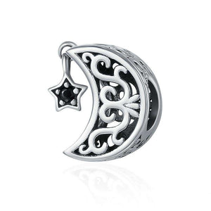Pandora Compatible 925 sterling silver Openwork Moon and Star Charm From CharmSA Image 1