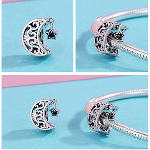 Pandora Compatible 925 sterling silver Openwork Moon and Star Charm From CharmSA Image 2