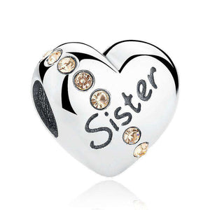 Pandora Compatible 925 sterling silver Sister Floating Heart Charm From CharmSA Image 1