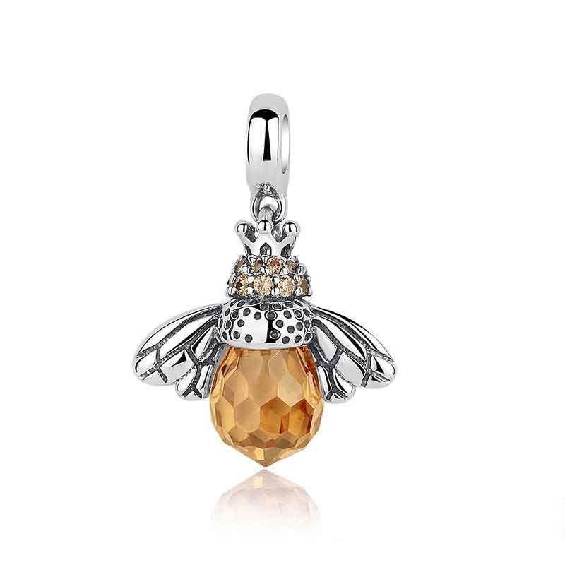 Pandora Compatible 925 sterling silver Orange Wing Animal Bee Dangle Charm From CharmSA Image 1