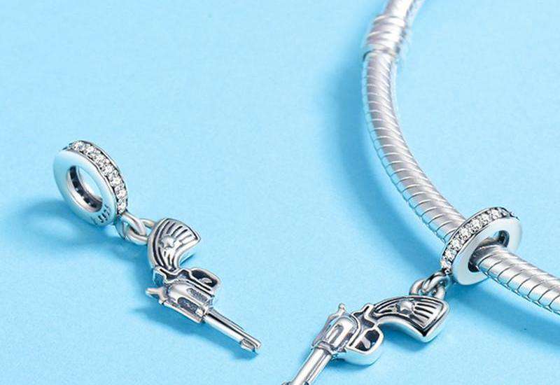 Pandora Compatible 925 sterling silver Revolver Pistol Charm From CharmSA Image 2