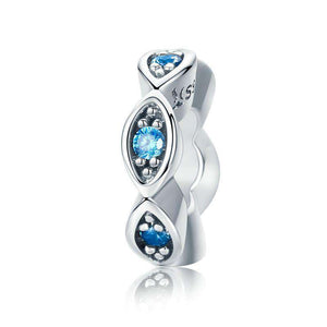 Pandora Compatible 925 sterling silver Lucky Blue Eye Glittering CZ Spacer From CharmSA Image 1