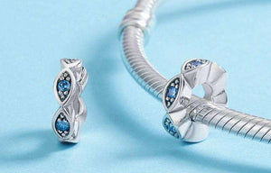 Pandora Compatible 925 sterling silver Lucky Blue Eye Glittering CZ Spacer From CharmSA Image 3