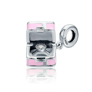 Pandora Compatible 925 sterling silver Romantic Pink Box Marry Me Surprise Charm From CharmSA Image 1