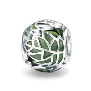 Pandora Compatible 925 sterling silver Tree of Life Tree Leaves Green Enamel Charm From CharmSA Image 1