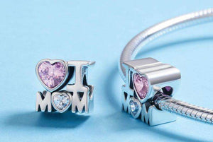 Pandora Compatible 925 sterling silver I Love Mom Pink CZ Charm From CharmSA Image 2