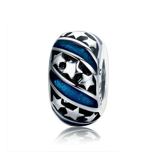 Pandora Compatible 925 sterling silver Sparkling Star Blue Enamel Spacer From CharmSA Image 1
